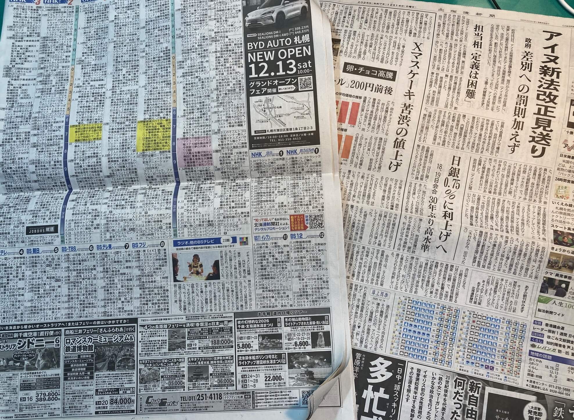 新聞(北海道新聞)